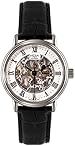 Rotary Men's Automatic Watch with White Dial Analogue Display and Black Leather Strap
