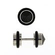 Stainless Steel Fake Plug with Black CZ - 16g Wire - 2g Fake Plug - Sold as a Pair Stainless Steel Fake Plug with Black CZ - 16g Wire - 2g Fake Plug - Sold as a Pair
