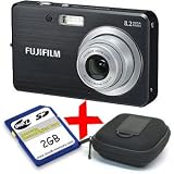Fuji J15 Digital Camera 8.2MP Zoom Black +Hard Case +2GB SD Bundle