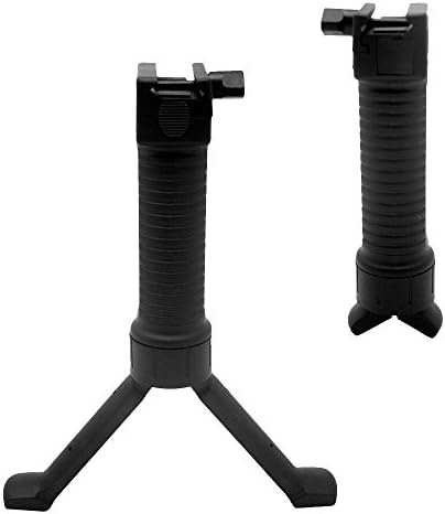 Best Quality Action Bipod Handle by GERO Polymer Bipod Holding System with Side Pic-ti-nny for Mounting Laser, Flashlight, and More - With Steel Insert Push Out Legs - Single
