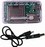 Mini All-in-1 Memory Card Reader Purple Compatible with: Secure Digital: mi ....