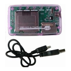 Mini All-in-1 Memory Card Reader Purple Compatible with: Secure Digital: miniSD (with adapter),... by Generic