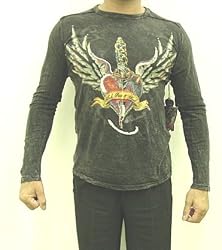 Tattoo Sacred Heart Dagger Studded Rocker Shirt Mission Clothing