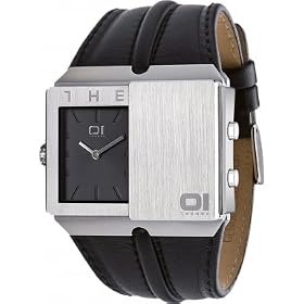 The One - SD102B1 - Slider - Montre Mixte - Quartz Led - Cadran Noir - Bracelet Cuir Noir