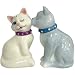 Kissing White and Grey Cats Salt and Pepper Shakers