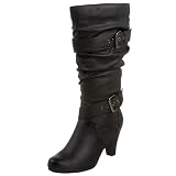 Madden Girl Women's Punkk Slouch Boot,Black Paris,10 M US