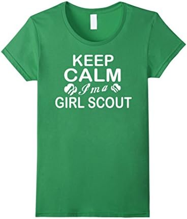 Women's Keep Calm Im A Girl Scout T Shirt XL Grass