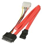Lindy 0.5m Slim SATA Cable, Rojo