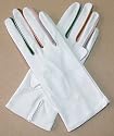 Women's Italian Silk Lined Lambskin Gloves with Colorful Fourchettes By Fratelli Orsini