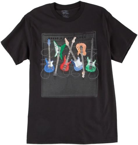 Ink Inc Mens Guitar & Tangled Wires T-Shirt Large Black