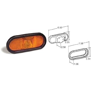 Truck-Lite Model 60 Side Turn Marker Light Kit Oval Amber 60015Y