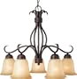 Maxim Lighting 10124WSOI Basix 5-Light Chandelier Down Light, Oil Rubbed Bronze with Wilshire Glass