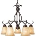 Maxim Lighting 10124WSOI Basix 5-Light Chandelier Down Light, Oil Rubbed Bronze with Wilshire Glass