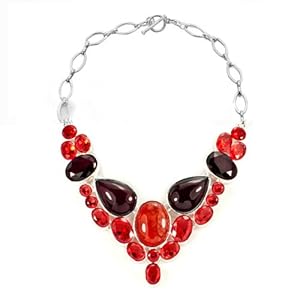 Pugster Chunky Bubble Light Red Brown Bib Statement Water Drop Necklace Fashion Jewelry For Women
