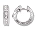 Half Carat Pave Set Diamond Hoop Earrings in White Gold (with Safety Lock)