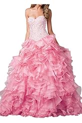 Strapless Sweetheart Cocktail Floor Length Organza  Lace-Up Evening Dress/Prom Dress/Party Dress  With Rhinestones