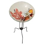 Evergreen 2GB021 Glass Bird Bath, Sea Life, 18-Inches Diameter