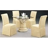 Set of 2 Elegant Rolled Back Parson Dining Chairs w Skirt by visiondecor Furniture