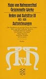 Reden und Aufsätze III. (19225 - 1929).
