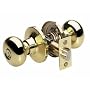 Master Lock BCO0103 Biscuit Keyed Entry Door Hardware with SilvaBond Antimicrobial Protected Finish, Polished Brass