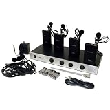 wireless microphones Hisonic HS8200L VHF 4 Channel Wireless Microphone System with 4 Headset 4 Lapel Microphones wireless microphones