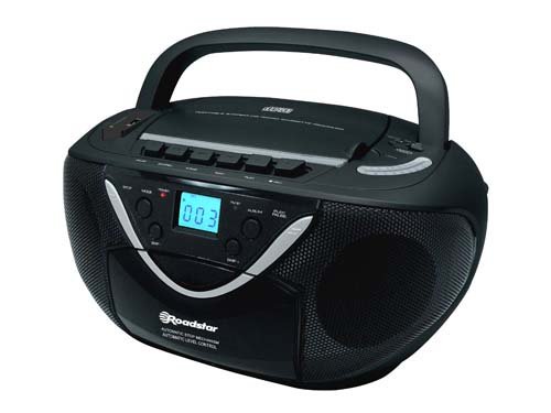 Roadstar RCR-4650USMP Tragbarer Radio-Recorder (UKW/ MW-Tuner, CD/MP3-Player, LC-Display, USB 2.0) schwarz