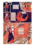 Woman of the Apocalypse Being Attacked by the Seven-Headed Dragon and St. Michael Killing the Dragon Art Giclee Poster Print, 18x24