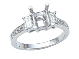 0.50 cts Baguette Diamonds Engagement Ring - Platinum, 14kt White or Yellow Gold