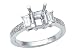 0.50 cts Baguette Diamonds Engagement Ring - Platinum, 14kt White or Yellow Gold