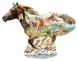 At the Gallop Horse Shaped Jigsaw Puzzle 500pc