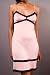  : Silk Knit Lace Chemise - Pink With Black Lace