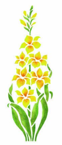 Home Design B434 - Motiv-Schablone, selbstklebend Gladiole 18 x 50 cm