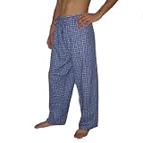 Mens NFL Indianapolis Colts Plaid Cotton Thermal Sleepwear / Pajama Pants - Blue & White (Size: 2XL)
