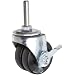 E.R. Wagner Stem Caster, Swivel with Pinch Brake, Dual Wheel, Soft Rubber Wheel