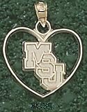 Anderson Jewelry Mississippi State Bulldogs Diagonal Heart Gold Charm