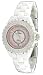 Le Chateau #5805 Women's White Ceramic Watch with Crystal Bezel