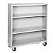 Sandusky Lee BM20361842-05 Dove Gray Steel Mobile Book Case, 48" Height x 36" Width x 18" Depth, 3 Shelves