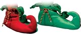 Deluxe Plush Christmas Red and Green Elf Shoes