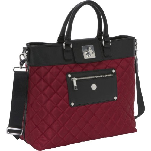 Knomo Ravello Quilted E/W Laptop Tote (Bayswater) (Berry)