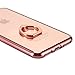iPhone 8 Case,iPhone 7 Case, Ultra Thin Clear Luxury TPU Rose Gold Bumper Case Cover with Built-in Ring Grip Holder for Apple iPhone 8/iPhone 7