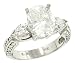 Jewelry : 3 Side Pave/Pear Diamond Engagement Ring 1.19ct (cz ct