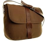 Ellington Hollister Satchel - Olive Brown Canvas & Brown Leather