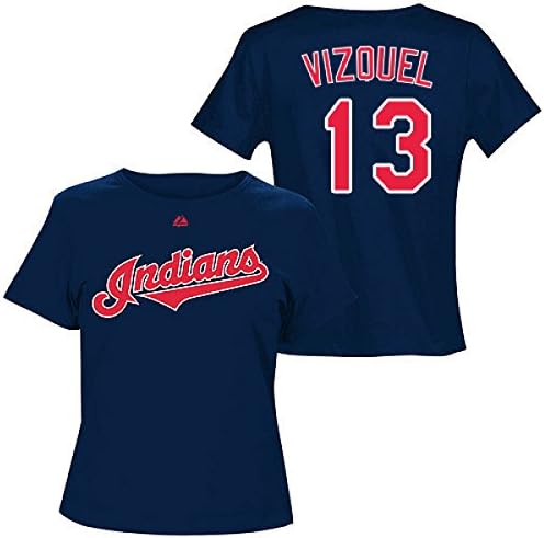 Omar Vizquel Cleveland Indians Navy Women's Player T-Shirt by Majestic Select Women's Size: Large