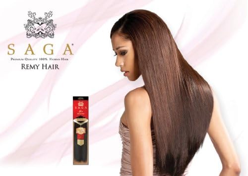 MilkyWay Saga Gold Remy Yaky 100% Human Hair Extensions Weave (20", 22", 24") (22", 1B Off Black)