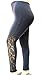 Womens Plus Size Yoga Sport Leggings Pants with Elegant Lace Made in USA 1X-2X-3X