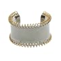 Women's Gold Plated Stainless Steel Cuff Bracelet Spiral Accent, 7.75"