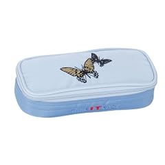 Take it easy SCH?LERETUI BUTTERFLY  PENCIL CASE SCHOOLETUI  ICE BLUE