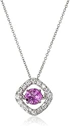 Sterling Silver Created Sapphire Dancing Pendant Necklace, 18"