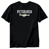 T-Shirt Black  Pittsburgh City - Map State  Pennsylvania Usa City