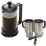 Bodum Brazil 3 Cup Coffee Maker + FREE Set of 2 12V Heated Travel 
Mugs